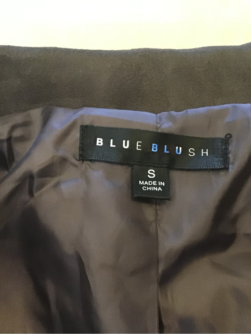 Blue Blush Brown Suede-Look Jacket with Black Label Detail - Picture 3 of 10